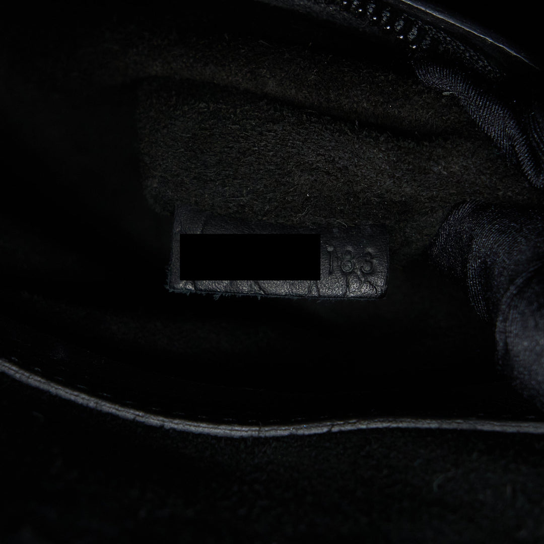 Celine Large Phantom Luggage Bag Croc-Embossed Calfskin Black