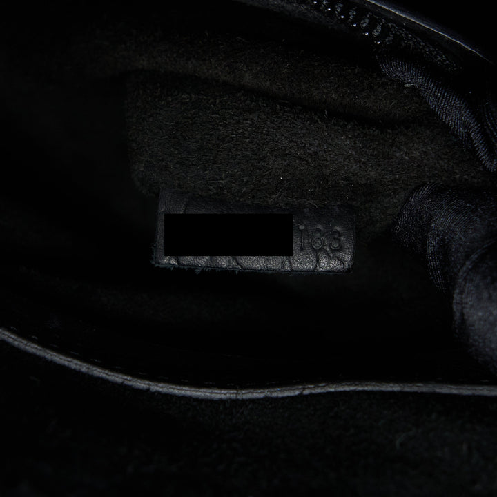 Celine Large Phantom Luggage Bag Croc-Embossed Calfskin Black