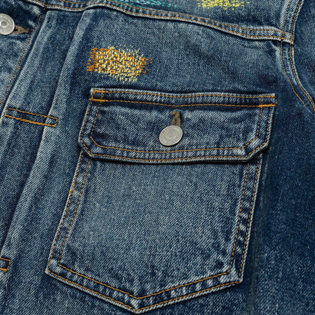 Top quality Dior HOMME Size 50 Boro Denim Jacket Cotton Blue