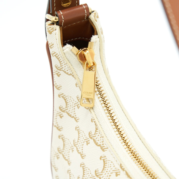 Top Quality Celine Ava Bag Triomphe Canvas And Leather White