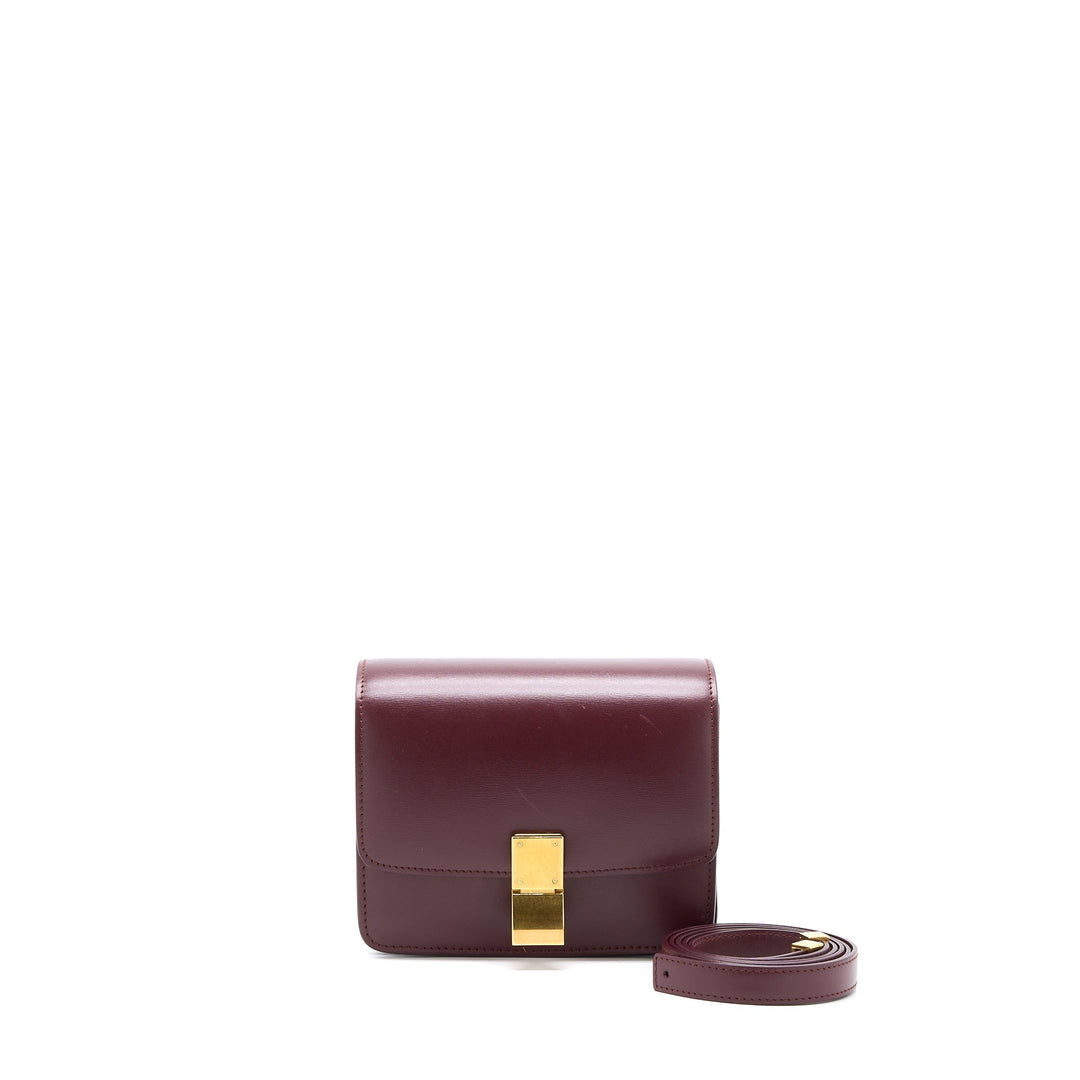 Celine Mini Box Calfskin Burgundy