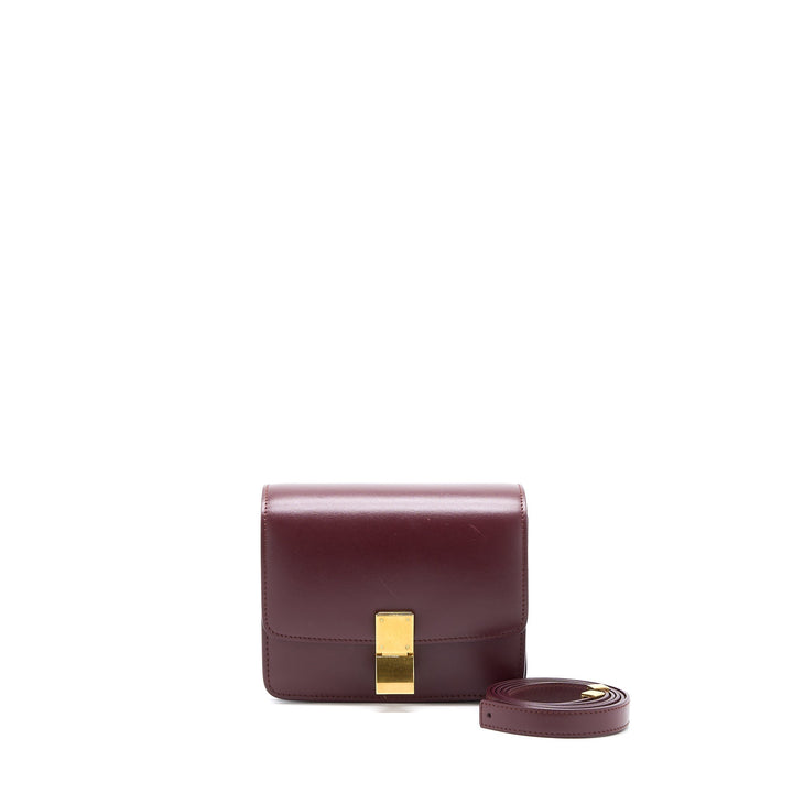 Celine Mini Box Calfskin Burgundy