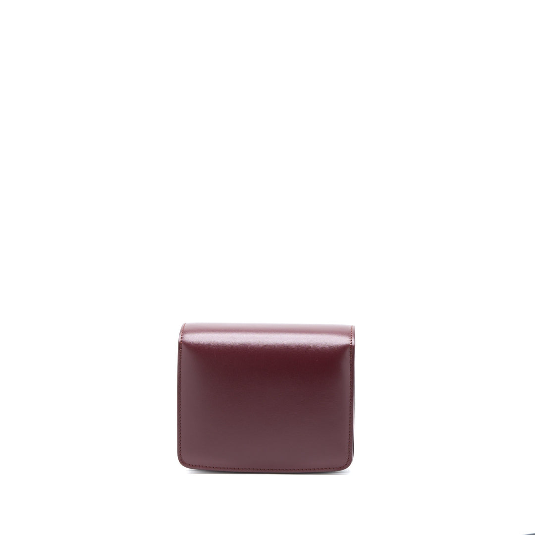 Celine Mini Box Calfskin Burgundy
