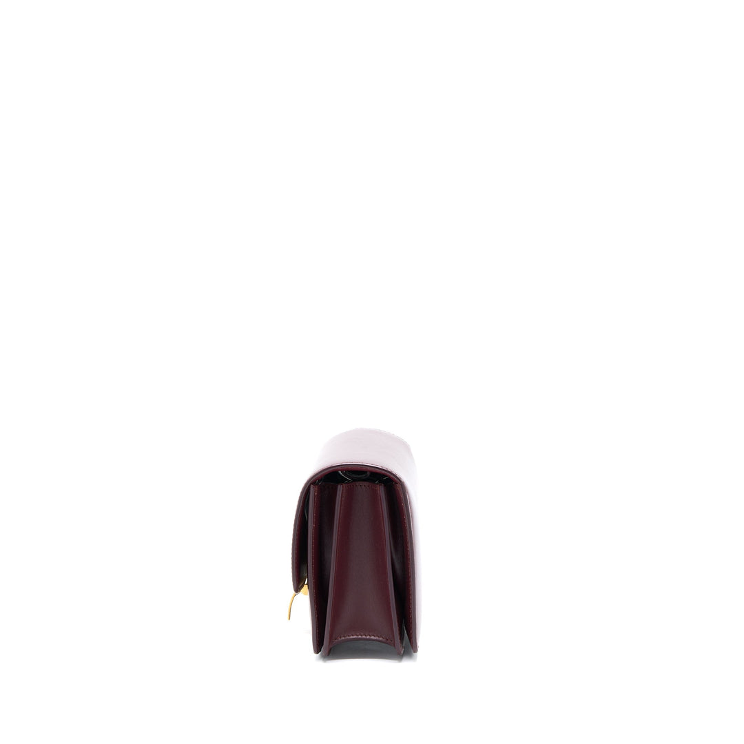 Celine Mini Box Calfskin Burgundy