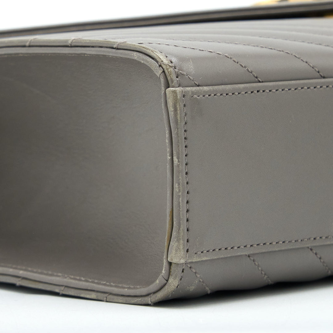 Saint Laurent Envelope Large Bag Calfskin Grey GHW