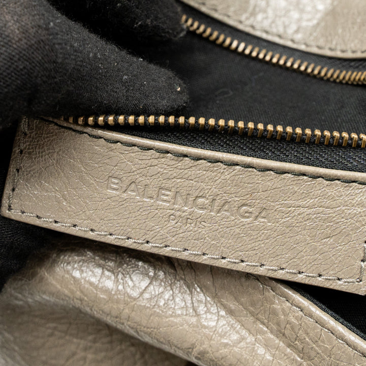 Top Quality Balenciaga City Fold Clutch/Shoulder Bag Leather Grey Ruthenium Hardware
