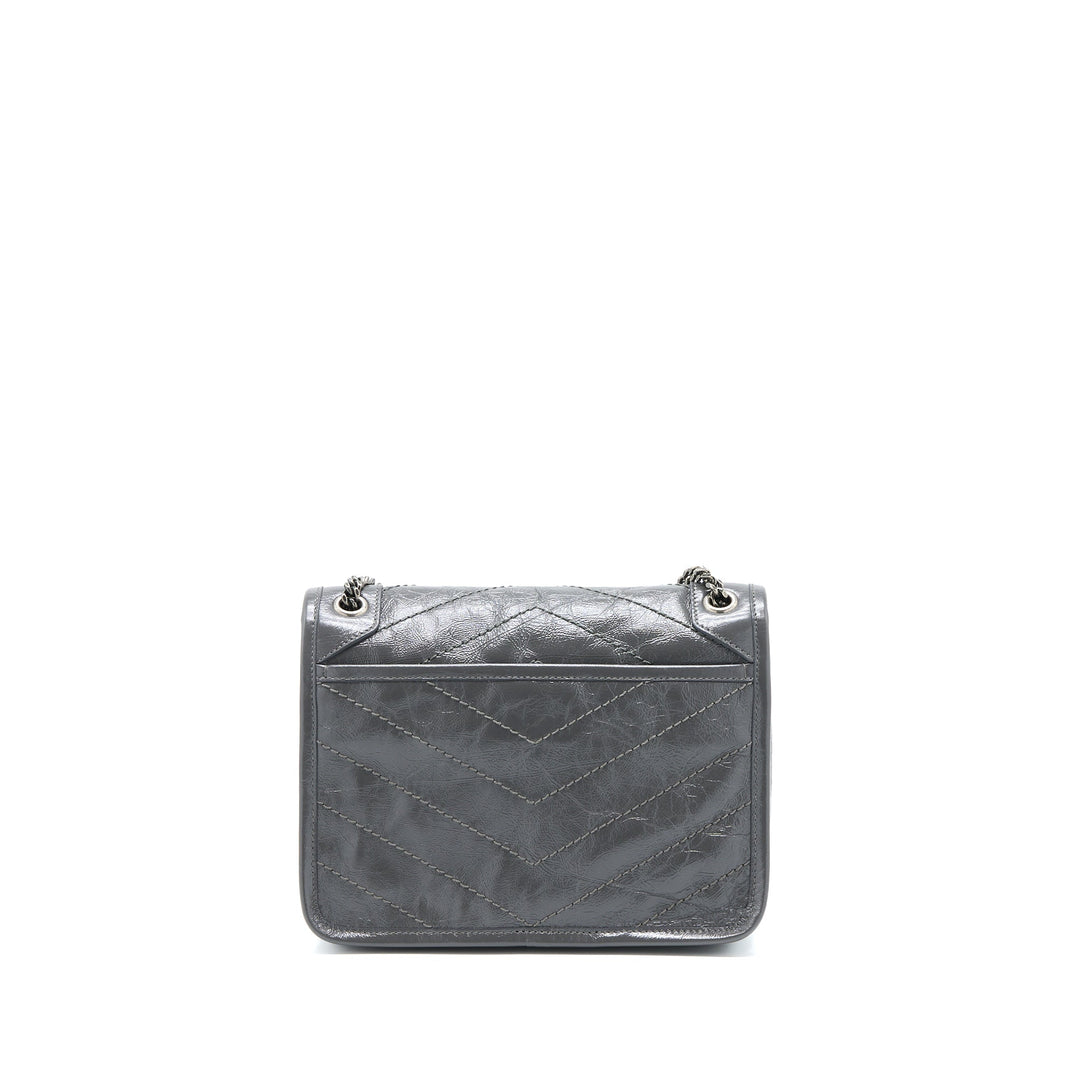 Saint Laurent/YSL Niki Baby Dark Grey With Grey Hardware