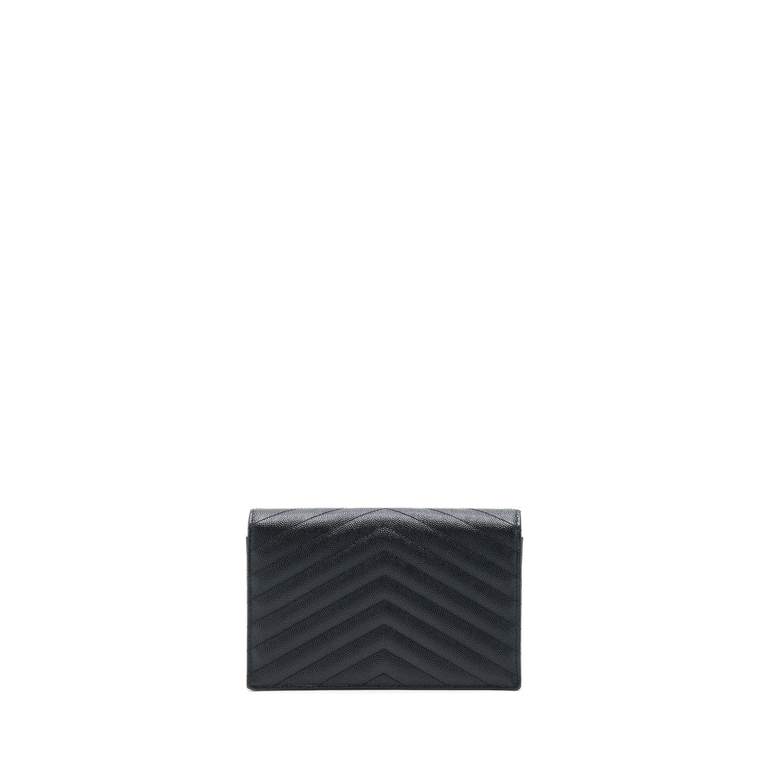 Saint Laurent/YSL Envelop Chain Wallet Caviar Black SHW