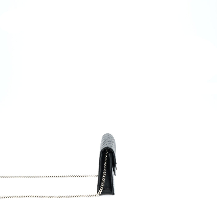 Saint Laurent/YSL Envelop Chain Wallet Caviar Black SHW