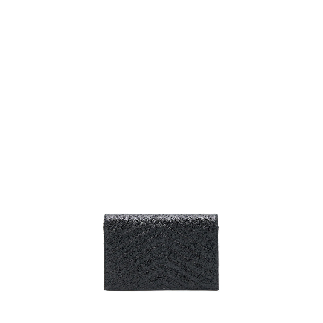 Saint Laurent/YSL Envelop Chain Wallet Black GHW