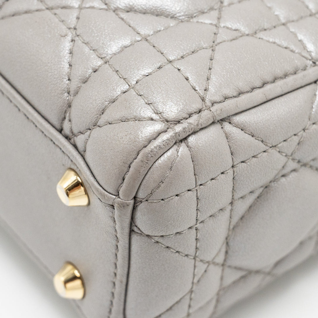 Top quality Dior Mini Lady Top quality Dior Lambskin Iridescent Grey
