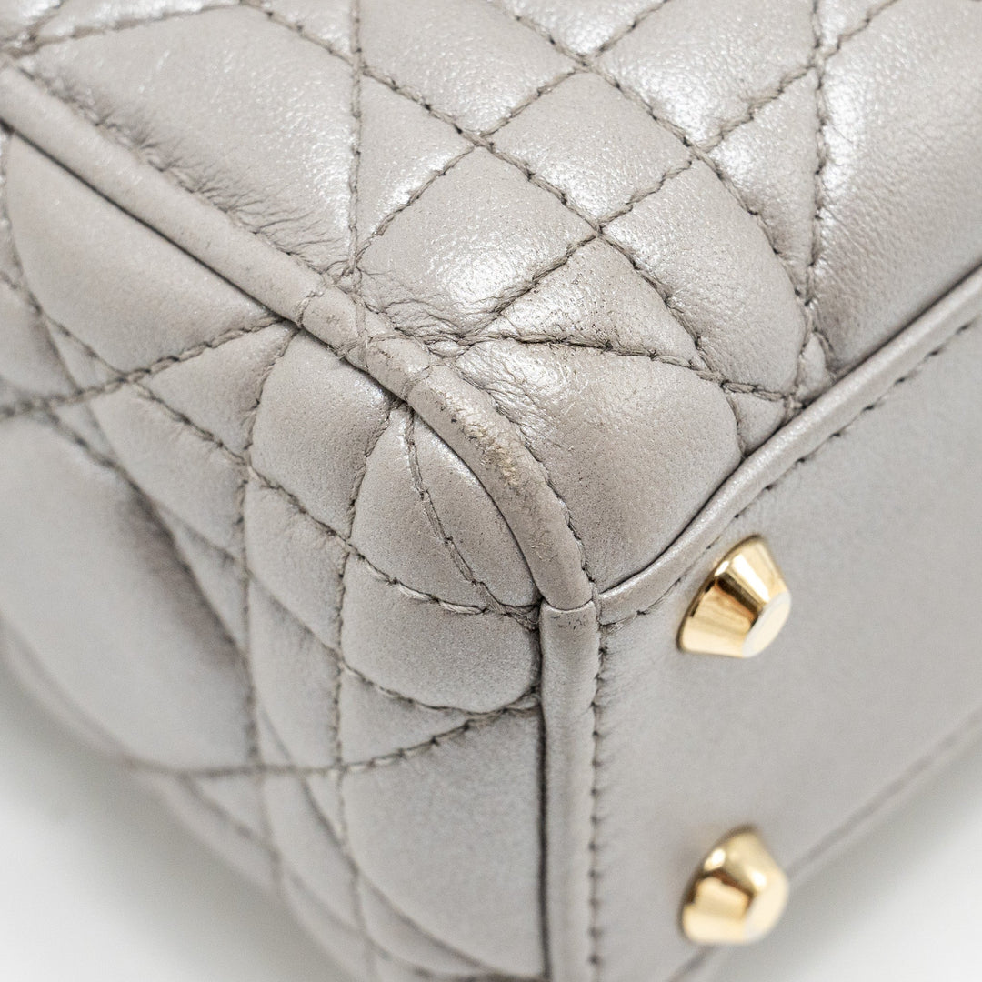 Top quality Dior Mini Lady Top quality Dior Lambskin Iridescent Grey