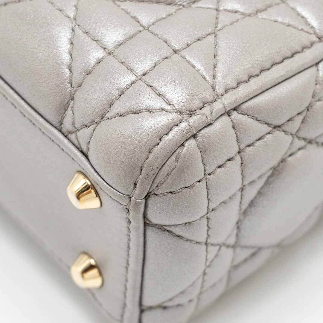 Top quality Dior Mini Lady Top quality Dior Lambskin Iridescent Grey