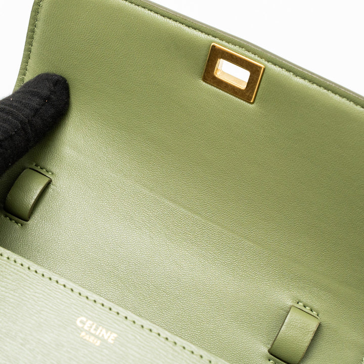 Top Quality Celine Teen box Bag Calfskin Light Khaki