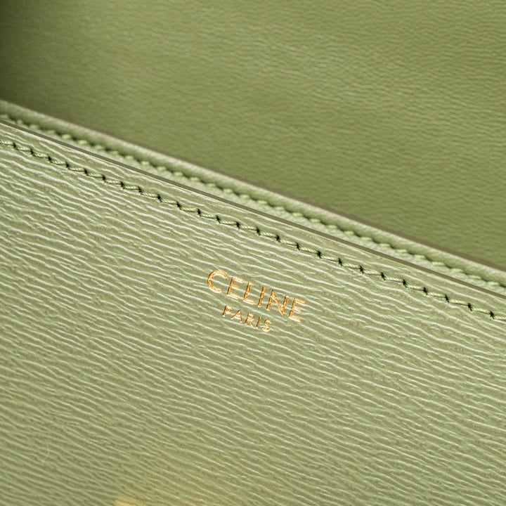 Top Quality Celine Teen box Bag Calfskin Light Khaki