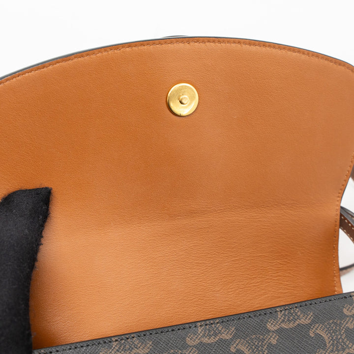 Celine Clutch On Strap Tabou Calfskin/Triomphe Canvas Tan