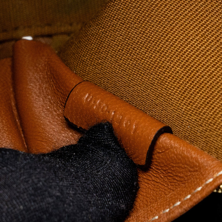 Celine Clutch With Chain Triomphe Canvas/Lambskin Tan