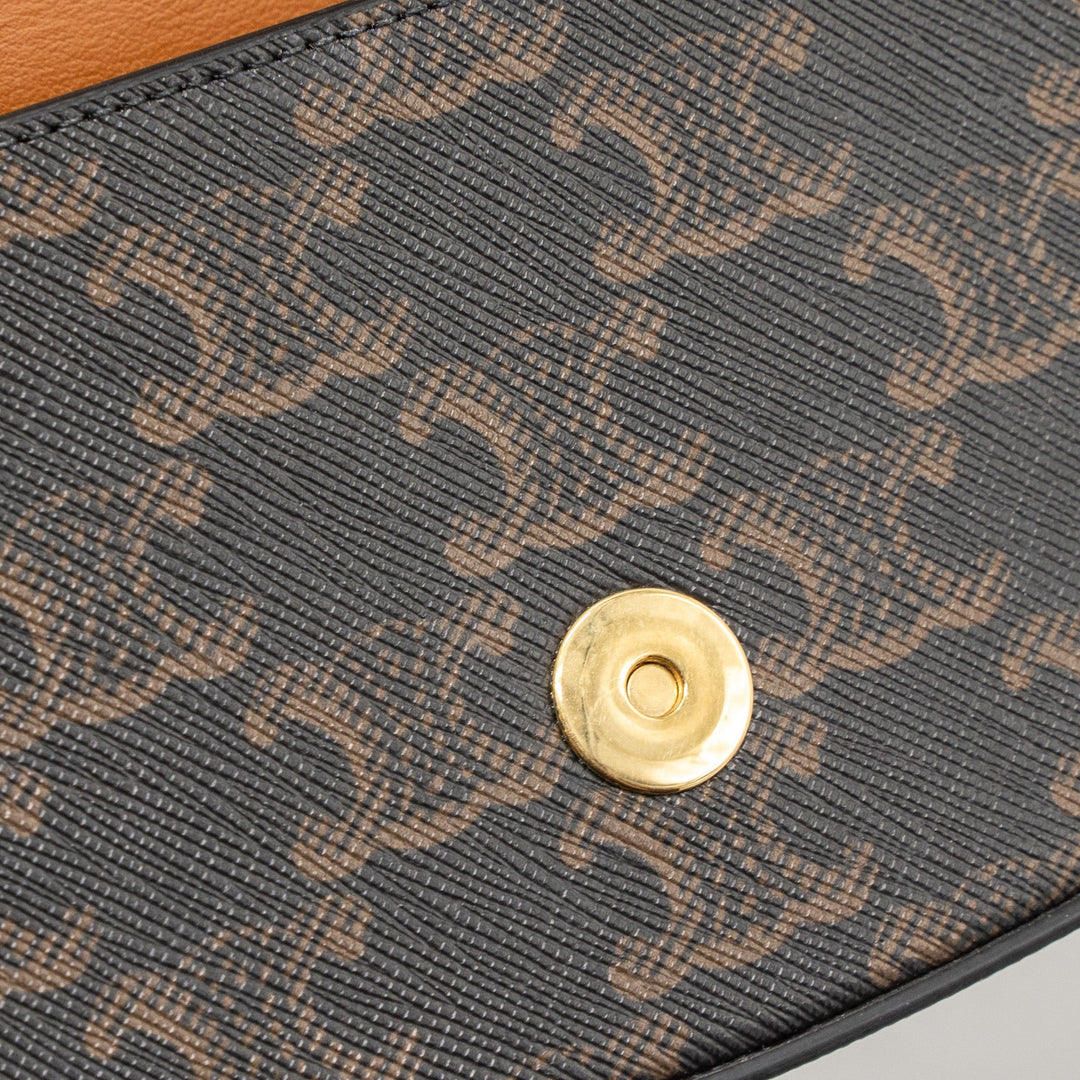 Celine Clutch On Strap Tabou Calfskin/Triomphe Canvas Tan