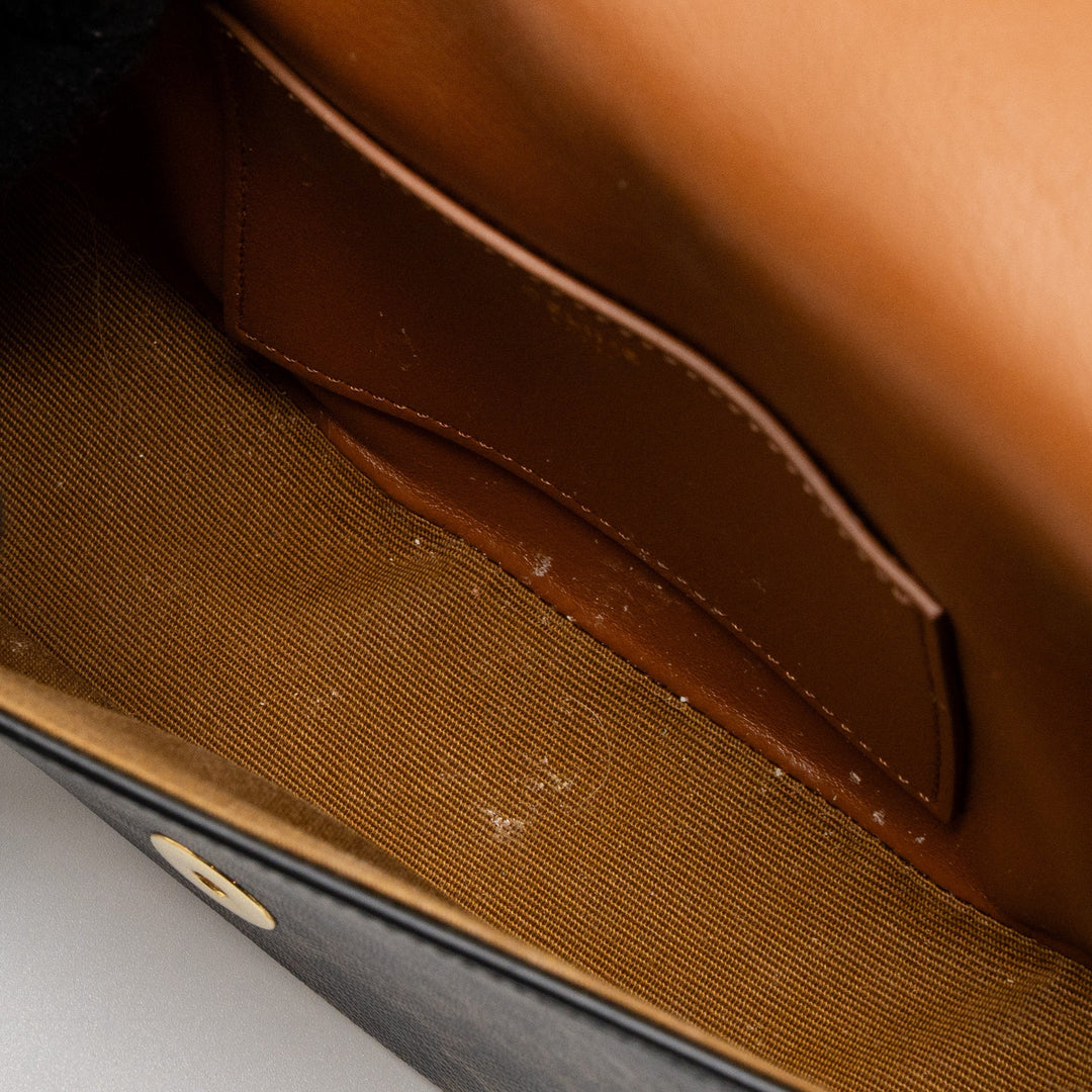 Celine Clutch On Strap Tabou Calfskin/Triomphe Canvas Tan
