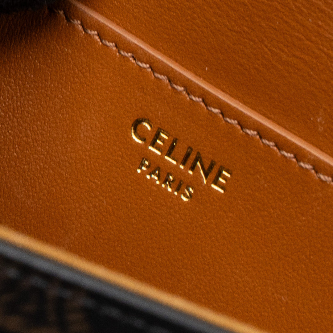 Celine Clutch On Strap Tabou Calfskin/Triomphe Canvas Tan