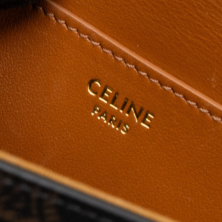 Celine Clutch On Strap Tabou Calfskin/Triomphe Canvas Tan