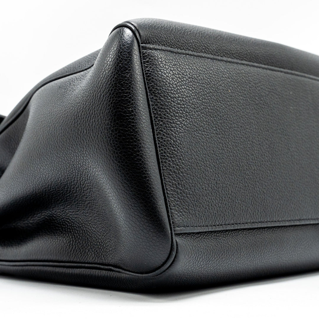 Celine Medium Soft 16 Bag Grained Calfskin Black