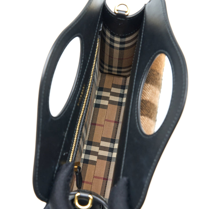 Burberry Check Pocket Bag Cashmere/Leather Multicolour Brown GHW
