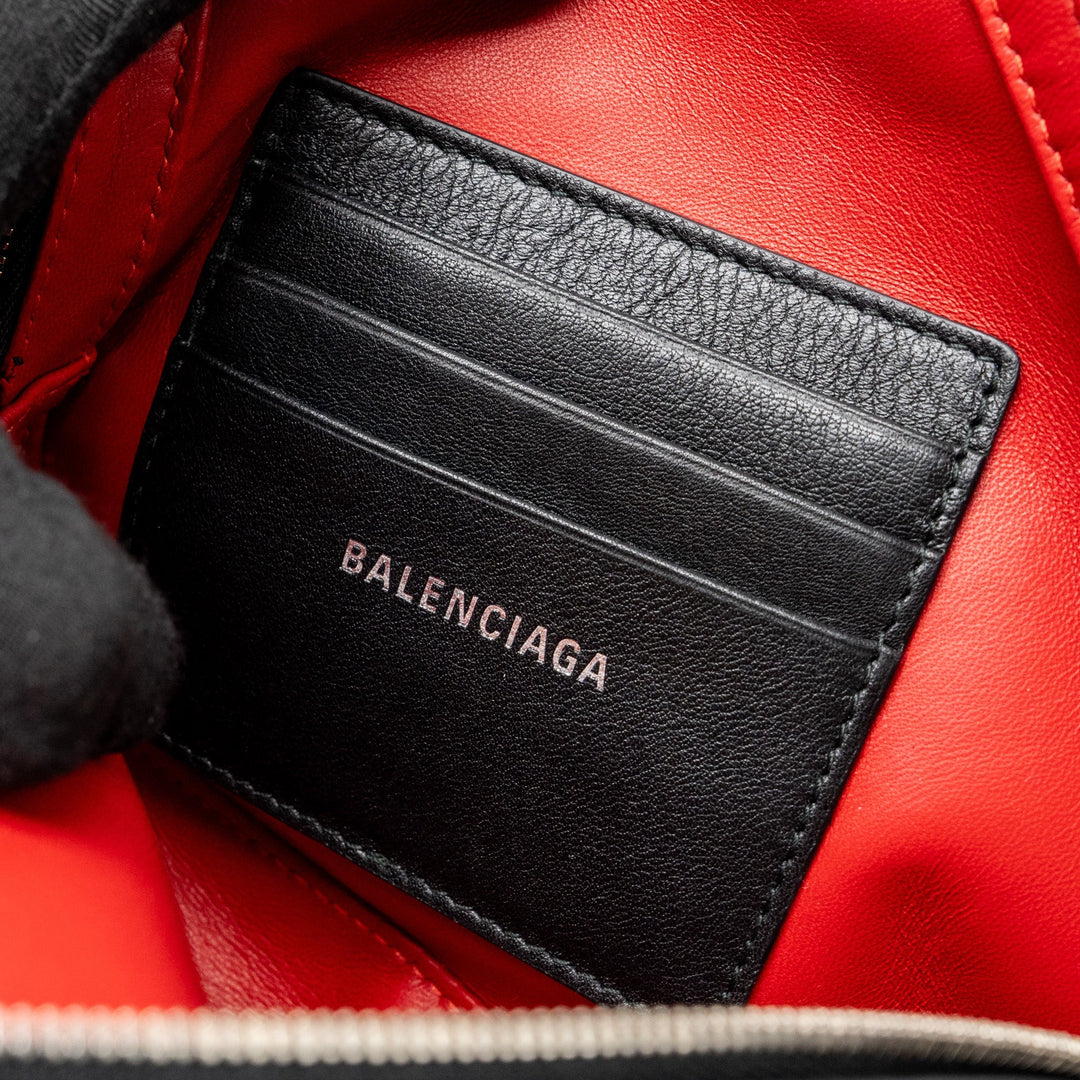 Top Quality Balenciaga triangle zip clutch calfskin black SHW