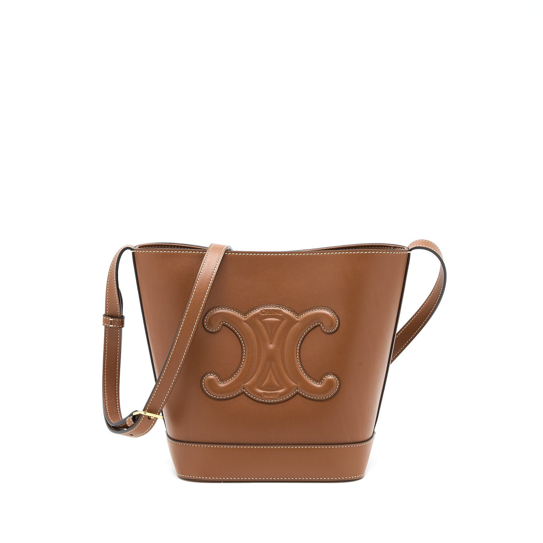 Top Quality Celine Small Bucket Cuir Triomphe Calfskin Tan