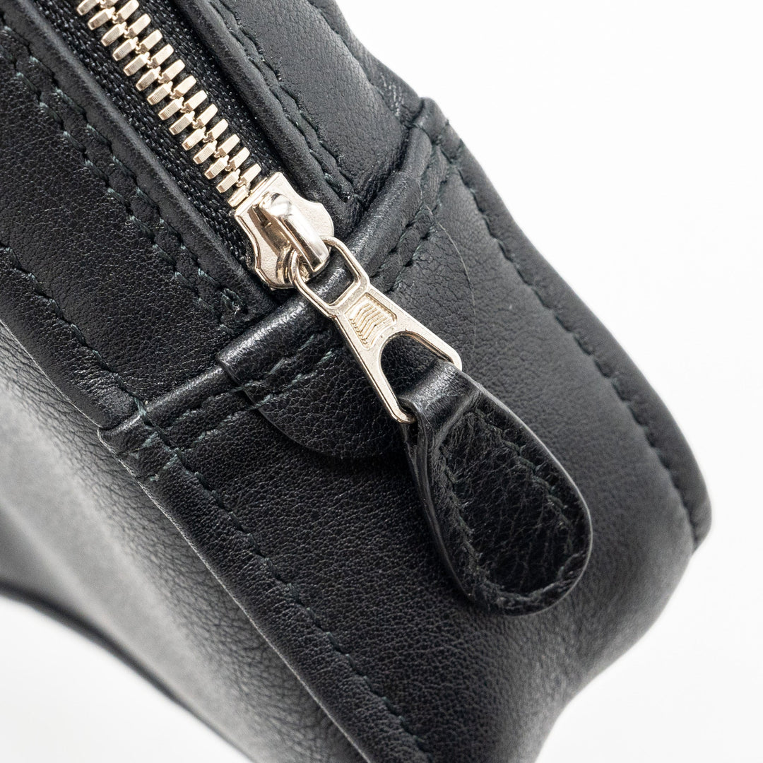 Top Quality Balenciaga triangle zip clutch calfskin black SHW