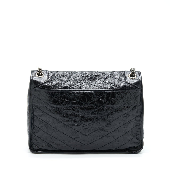 Saint Laurent Large Niki Shoulder Bag Calfskin Black SHW