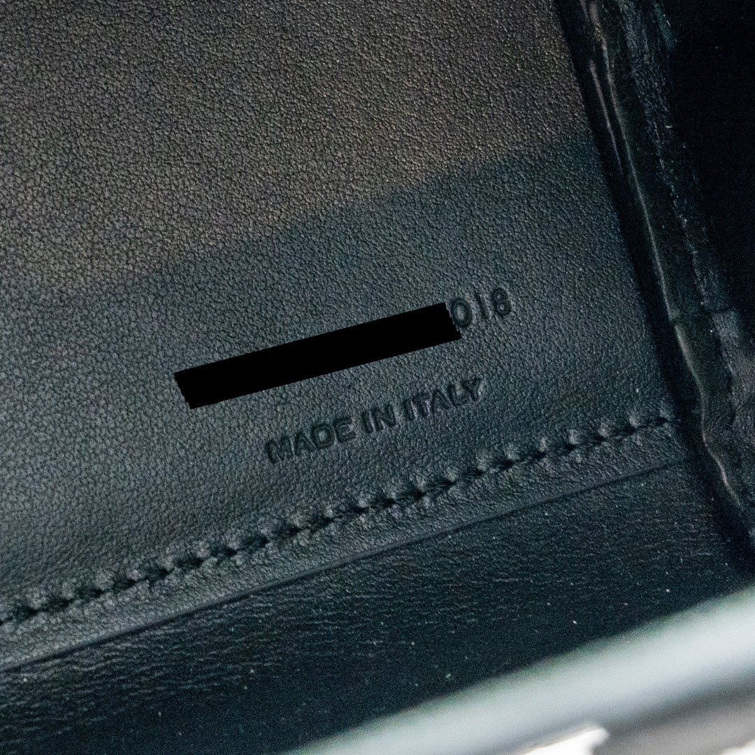 Saint Laurent/YSL Sac de Jour Nano Croc-embossed Calfskin Dark Green SHW
