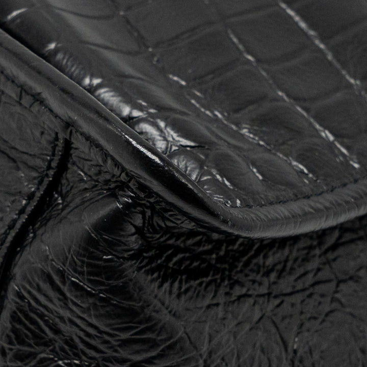 Saint Laurent/YSL Medium Niki Bag Crocodile-Embossed Black Calfskin Black Hardware