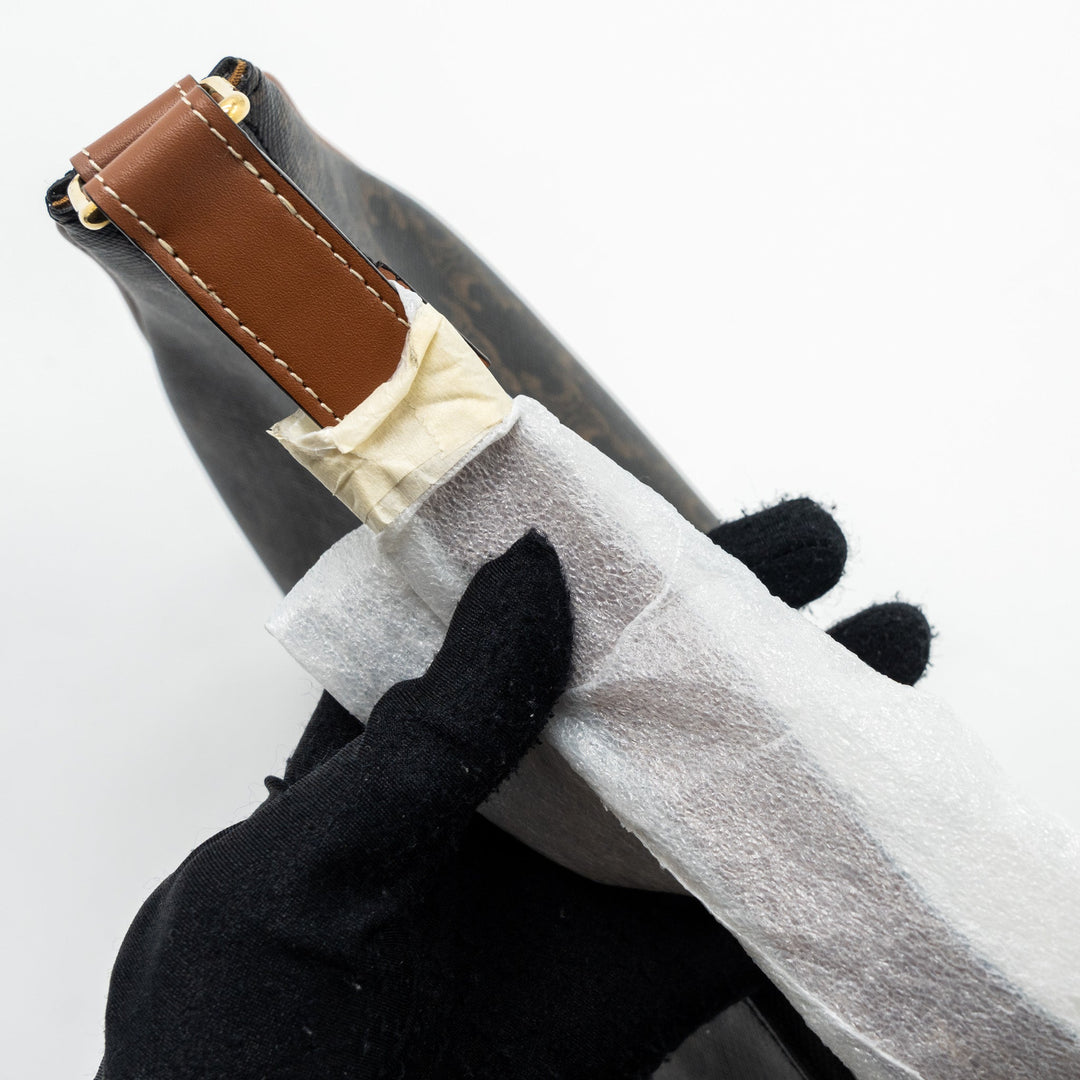 Celine medium Ava TRIOMPHE CANVAS AND CALFSKIN TAN