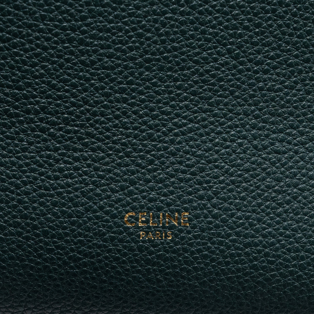 Celine Sangle bucket bag calfskin dark green