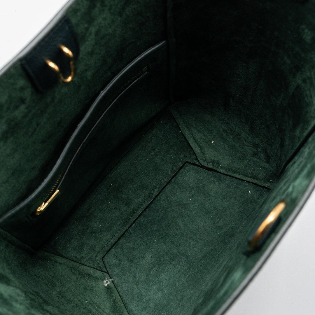 Celine Sangle bucket bag calfskin dark green