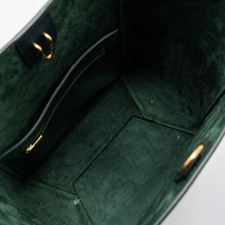 Celine Sangle bucket bag calfskin dark green