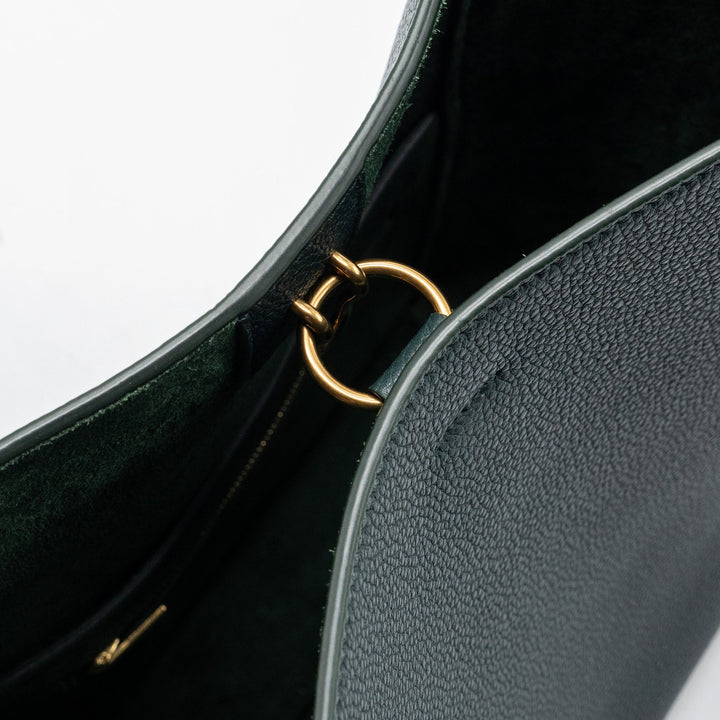 Celine Sangle bucket bag calfskin dark green