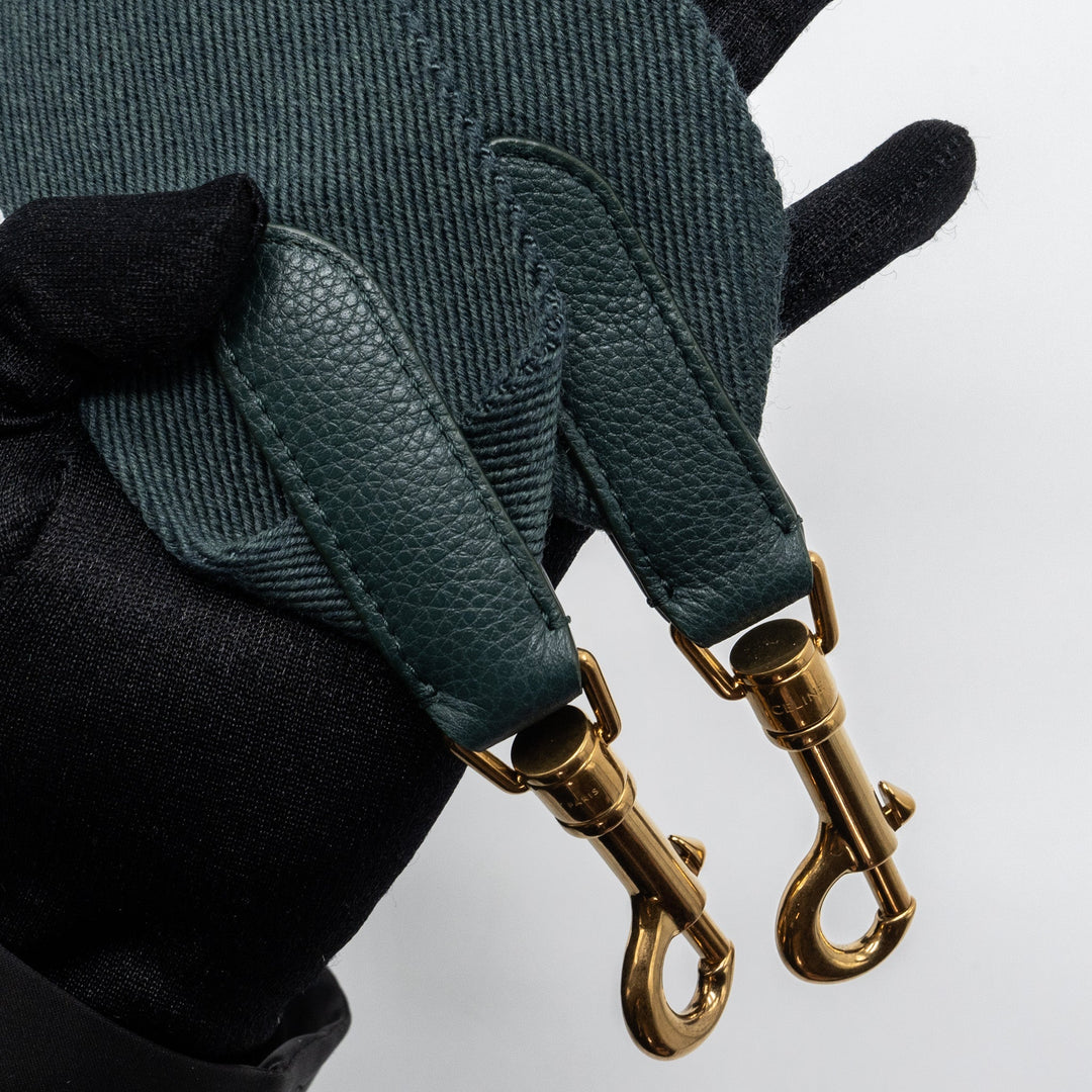 Celine Sangle bucket bag calfskin dark green