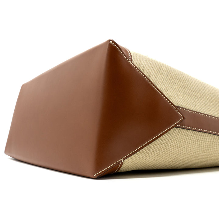 Celine cabas Marin canvas / calfskin natural / tan / multicolour