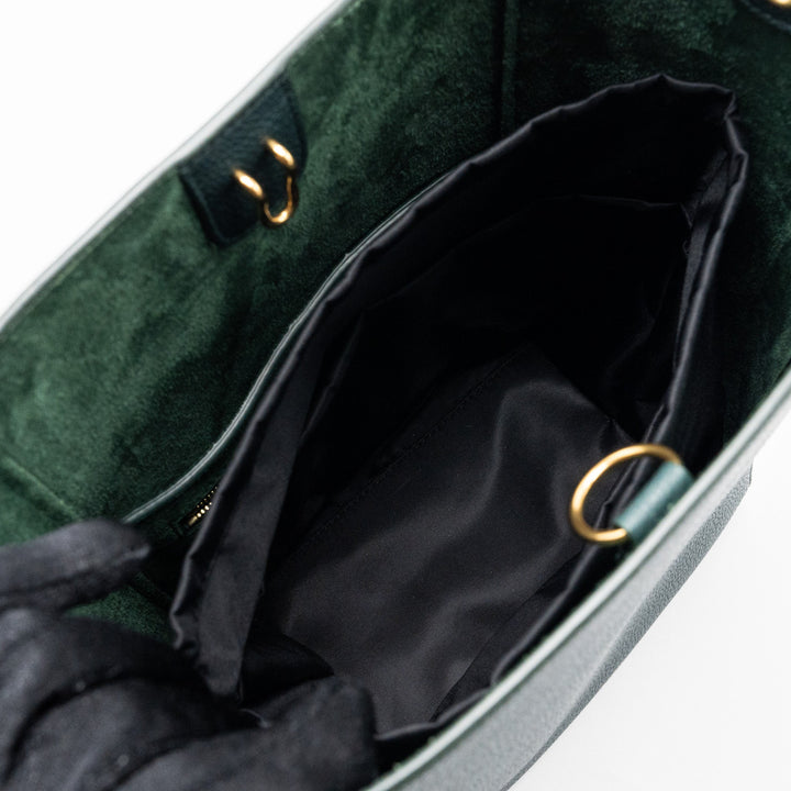 Celine Sangle bucket bag calfskin dark green
