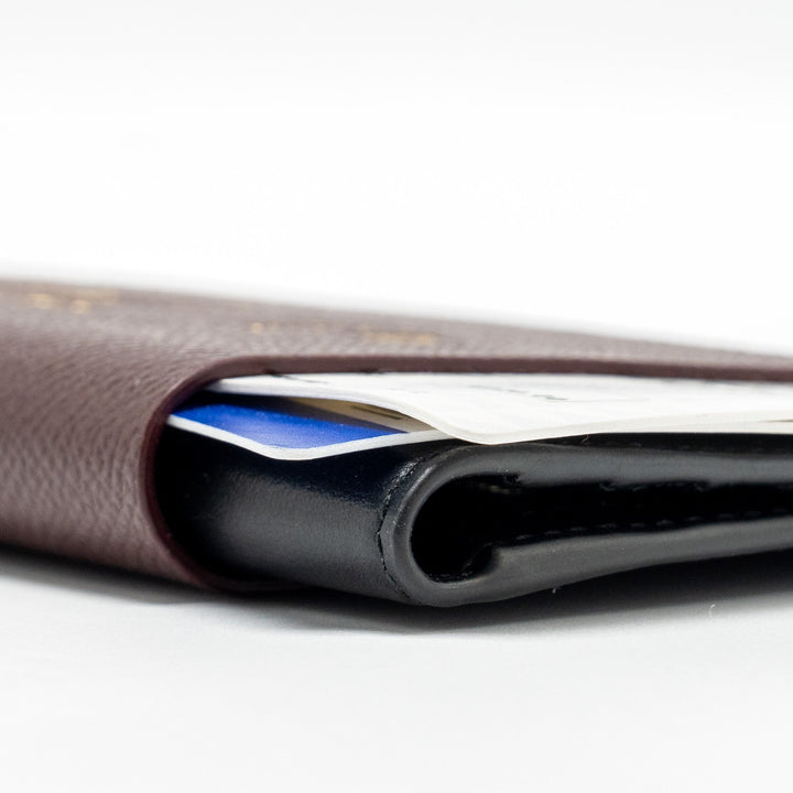 Top Quality Balenciaga Passport Long wallet 2 tickets calfskin dark red