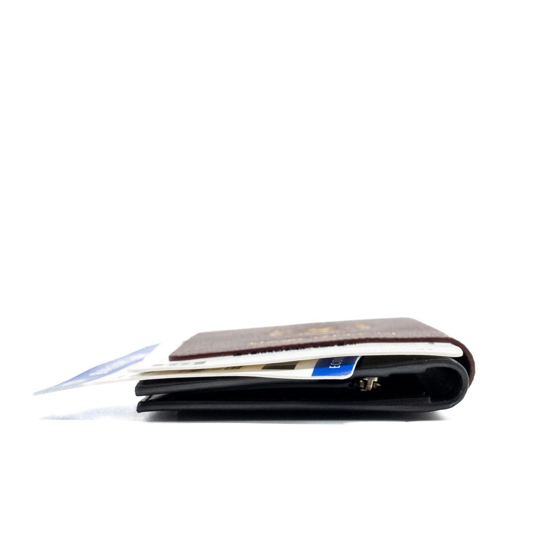 Top Quality Balenciaga Passport Long wallet 2 tickets calfskin dark red