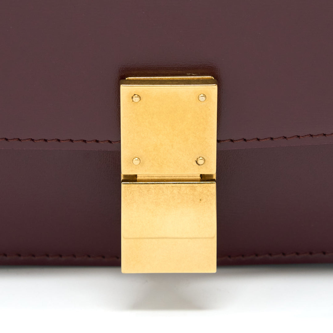 Celine Mini Box Calfskin Burgundy