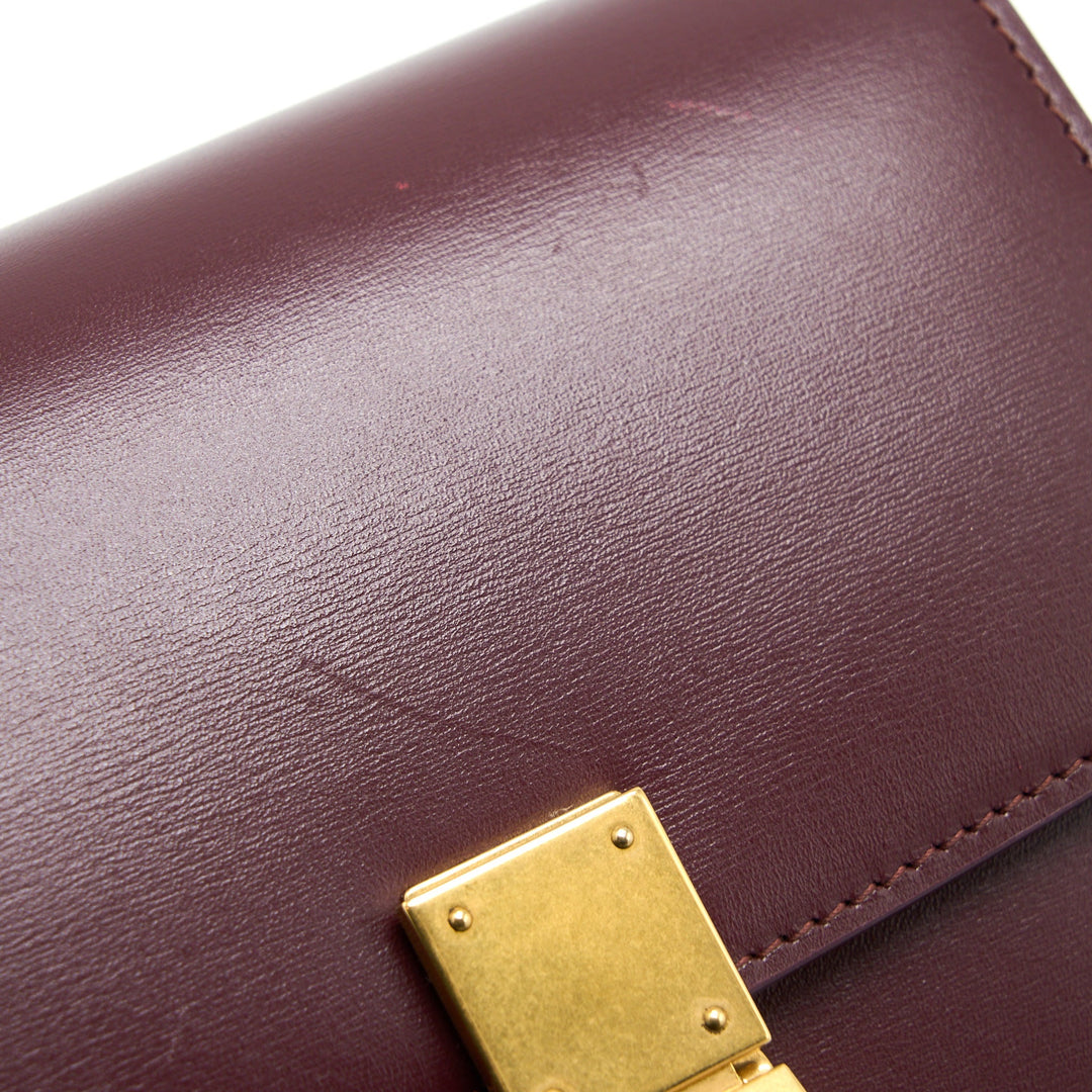 Celine Mini Box Calfskin Burgundy