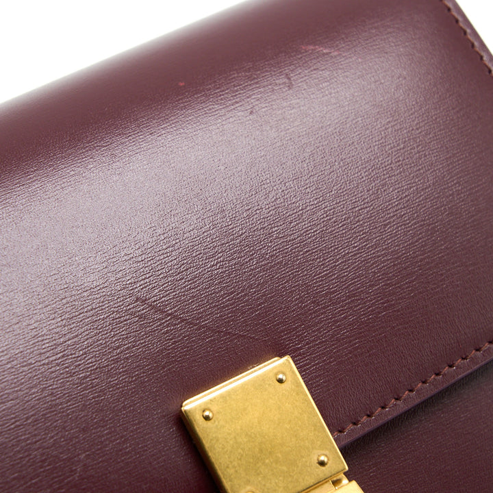 Celine Mini Box Calfskin Burgundy