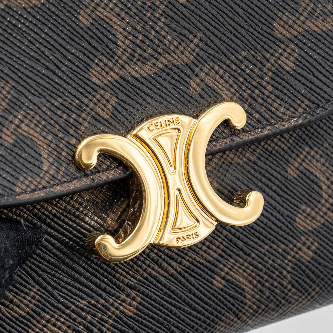 Celine Small Triomphe Flap Wallet Canvas Tan