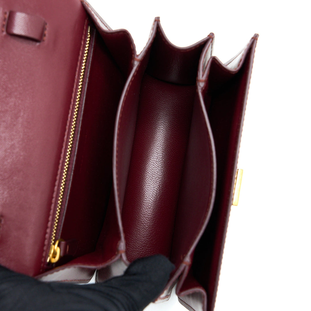 Celine Mini Box Calfskin Burgundy