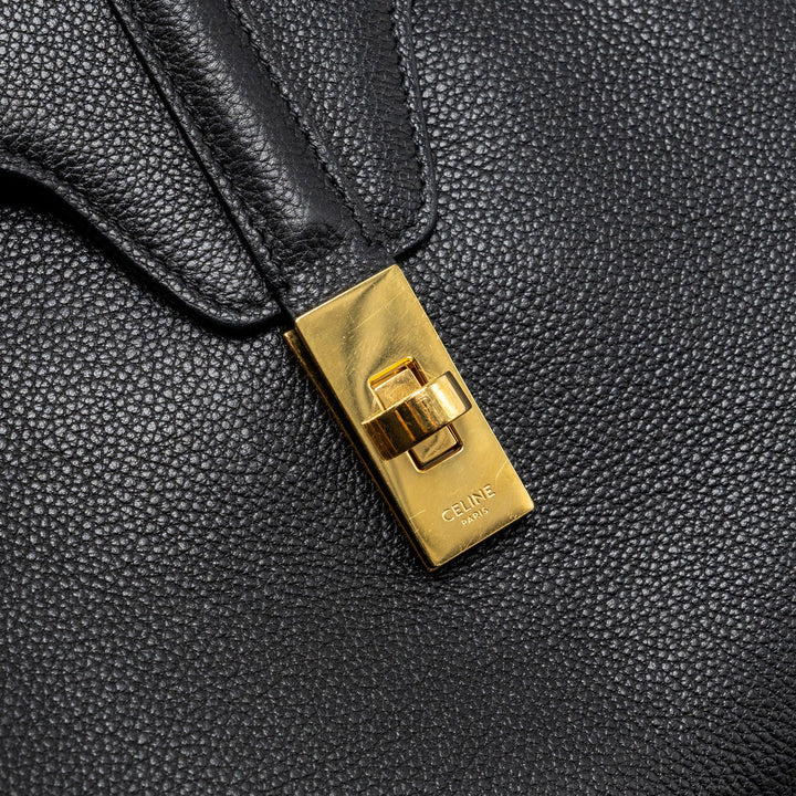 Celine Medium Soft 16 Bag Grained Calfskin Black