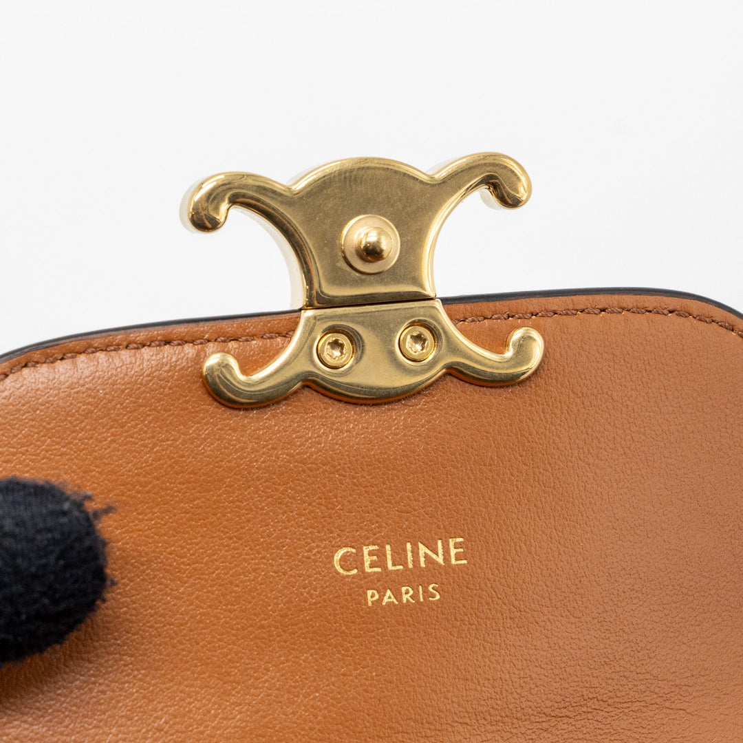 Top Quality Celine Small Triomphe Flap Wallet Canvas Tan
